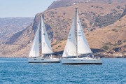 People sailing and chatting at the Beneteau Rendezvous at Two Harbors, Catalina