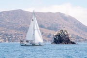 People sailing and chatting at the Beneteau Rendezvous at Two Harbors, Catalina
