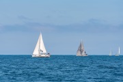 People sailing and chatting at the Beneteau Rendezvous at Two Harbors, Catalina