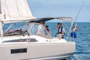 People sailing and chatting at the Beneteau Rendezvous at Two Harbors, Catalina