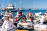 People sailing and chatting at the Beneteau Rendezvous at Two Harbors, Catalina