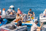 People sailing and chatting at the Beneteau Rendezvous at Two Harbors, Catalina