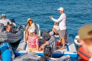 People sailing and chatting at the Beneteau Rendezvous at Two Harbors, Catalina
