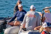 People sailing and chatting at the Beneteau Rendezvous at Two Harbors, Catalina