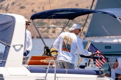 People sailing and chatting at the Beneteau Rendezvous at Two Harbors, Catalina
