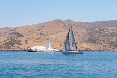People sailing and chatting at the Beneteau Rendezvous at Two Harbors, Catalina