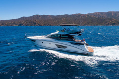 aerial shot of boats sailing at catalina island