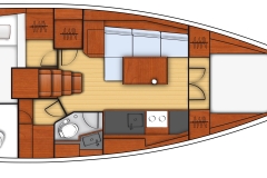 oceanis 38 - 2C 1T cuisine en long - side galley 2