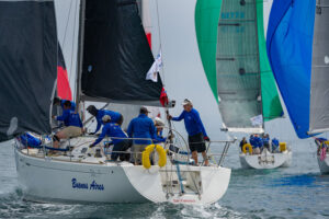 Beneteau sailboat in boat race