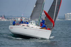 Beneteau sailboat in boat race