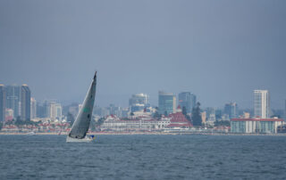 Beneteau sailboat in boat race