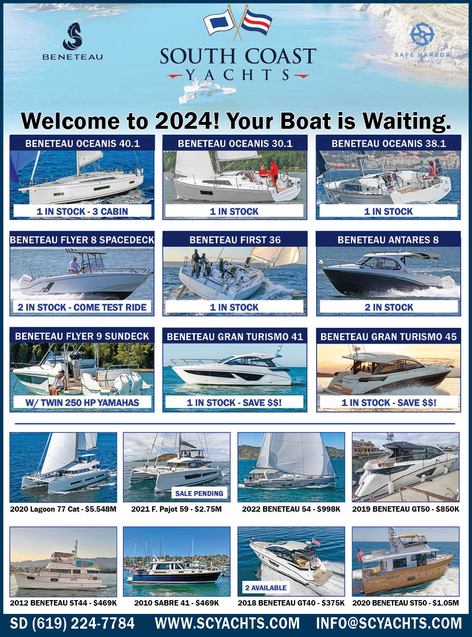 South Coast Yachts advertisement in The Log