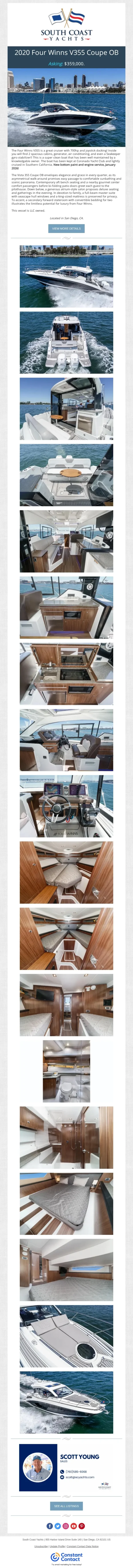 Four Winns 355 boat listing