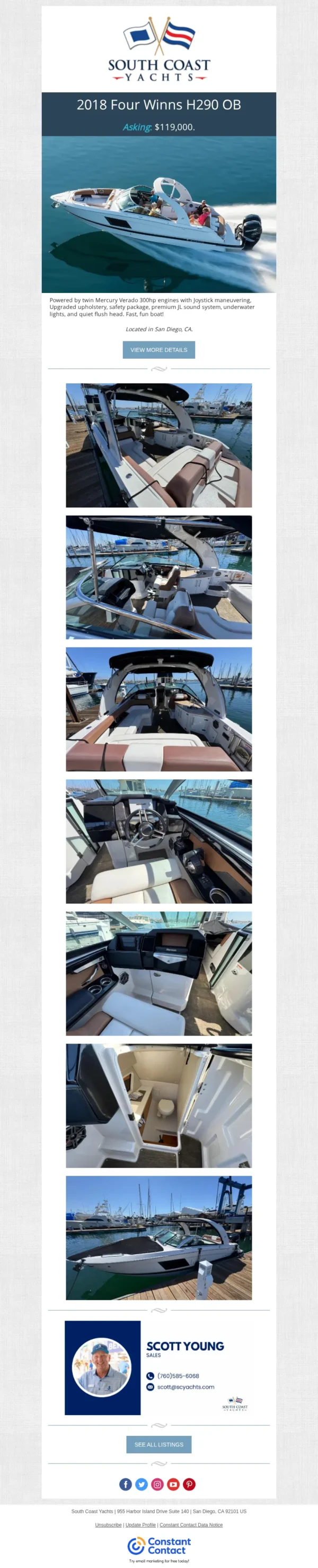 Four Winns 290 email blast