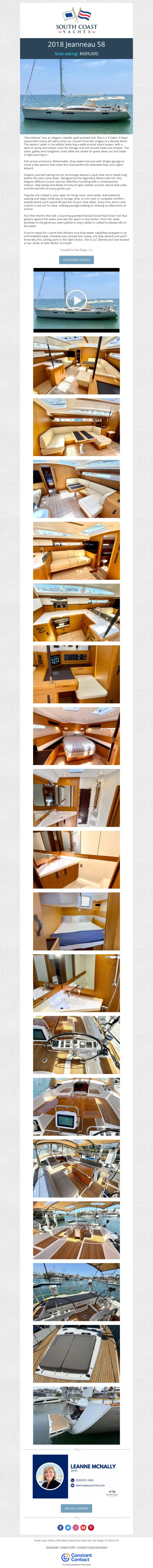 Jeanneau 58 email blast