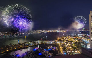 Fireworks over san diego bay